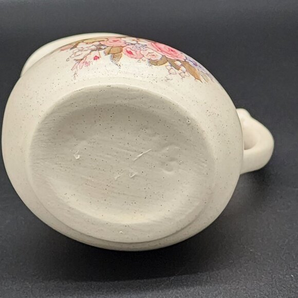 Arnel's Mini Ceramic Creamer Speckled Baby Angle Butterfly Flowers Vintage - Picture 3 of 10